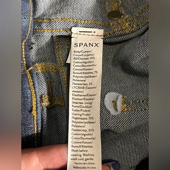 Spanx Ankle Skinny Jeans Midnight Shade Denim Pull-on 20342R sz Medium - Picture 8 of 12